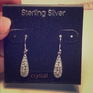 Crystal earrings on sterling silver  beautiful